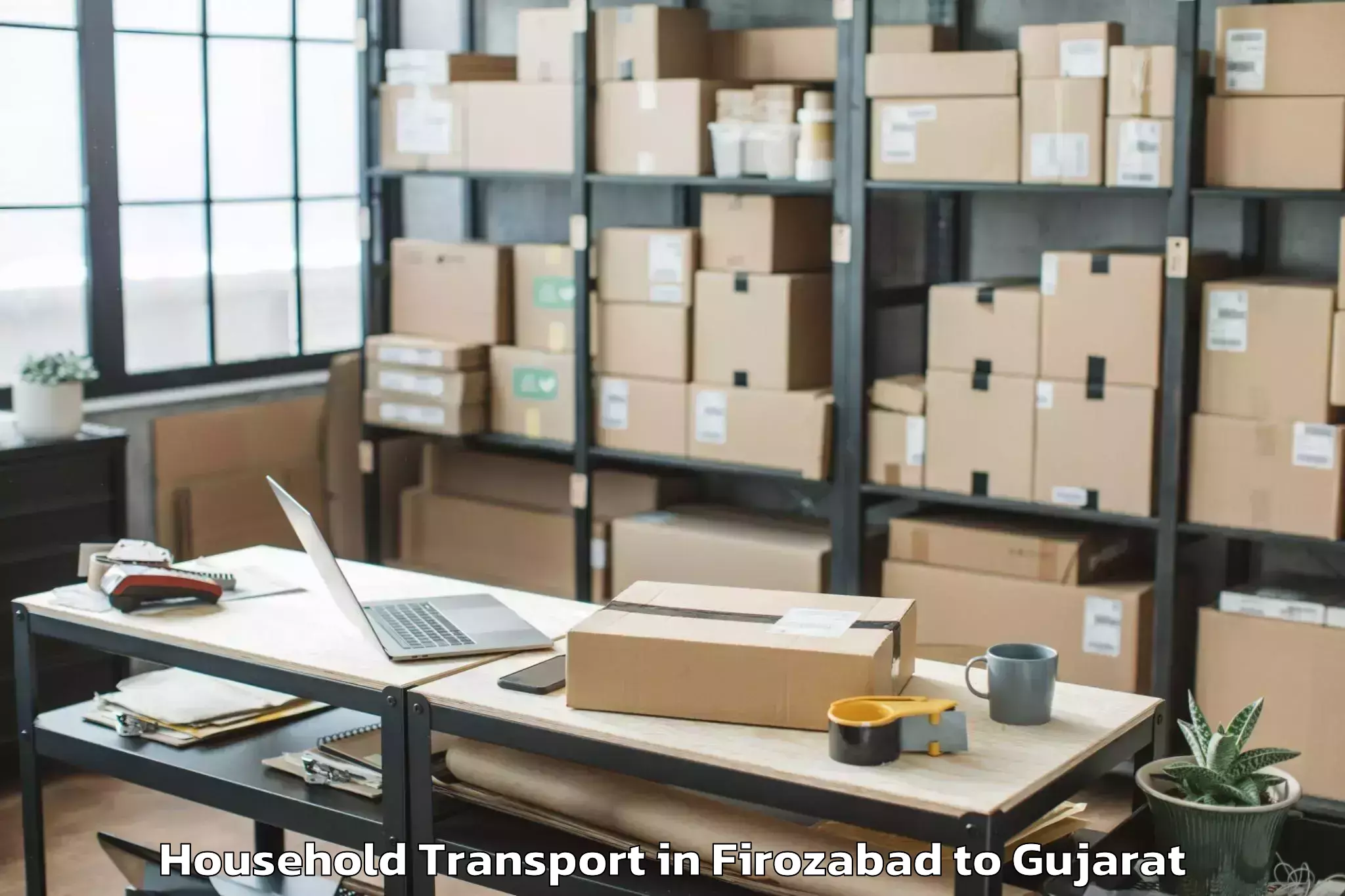 Book Your Firozabad to Kodinar Household Transport Today